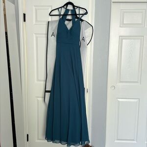 Azazie Aubrey Ink Blue Dress size 6.